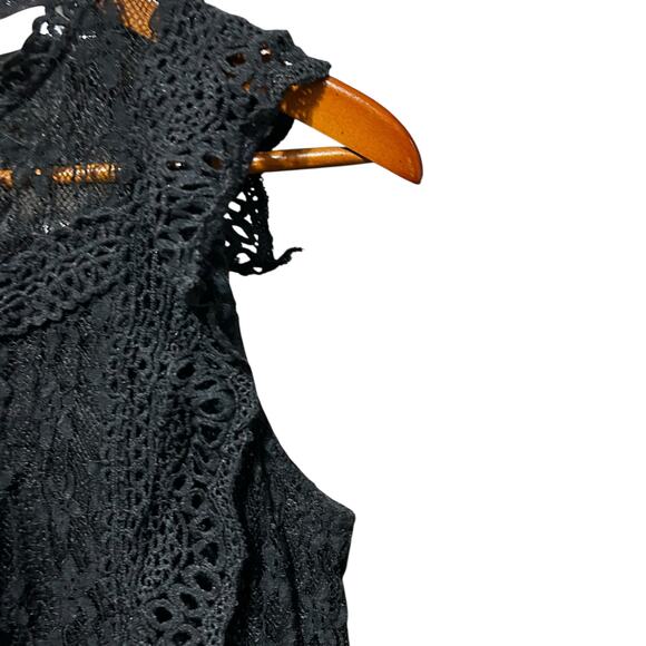 Mustard Seed Womens S Black Lace Sleeveless Coquette Feminine Romantic Boho - Picture 7 of 11